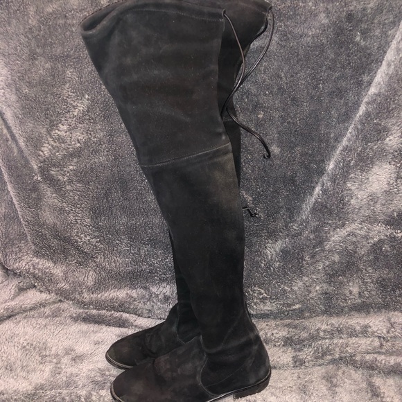 Stuart Weitzman lowland over the knee boots black Stretch suede Leather insole - Picture 4 of 7